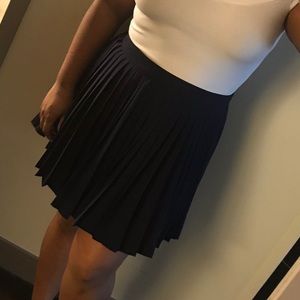Navy pleated skirt